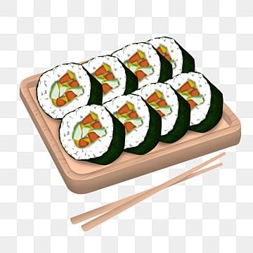 korean,food,anyanghaseyo,yummy,kimbab,cucumber,eoni,oppa,happy,tummy Kimbap Drawing, Sushi Drawing, Korean Illustration, Yummy Ice Cream, Recipe Cover, Food Clipart, Food Png, Watercolor Food, Food Clips