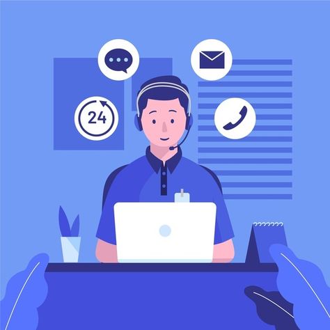 Customer support illustration | Free Vector #Freepik #freevector #people #work #job #flat-design Design Services, Design