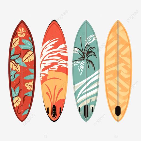 isolated surfing board different patterns and colours illustration surf board illustration Surf Board Illustration, Surfboard Illustration, Surf Illustration, Board Illustration, Vip Ticket, Surfing Board, Flat Drawings, Transparent Image, Surf Board