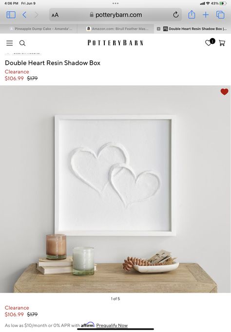 Box Pottery, Heart Resin, Decor Pottery, Diy Abstract Canvas Art, Heart Canvas, Pottery Painting Designs, Mirror Wall Art, Decorative Pottery, Double Heart