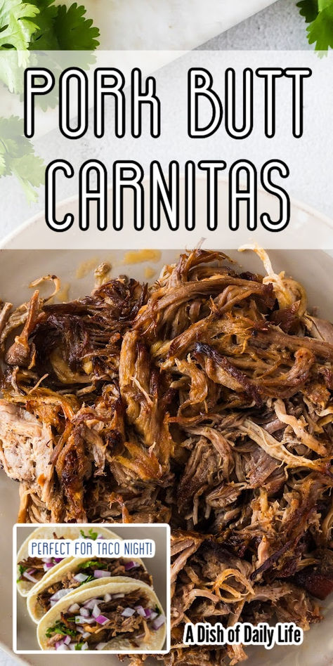 You will love this Crock Pot Pork Carnitas recipe! Tender, shredded pork meets a delicious blend of spices, citrusy goodness, and a touch of jalapeno heat. #adishofdailylife #tender #shreddedpork #jalapeno #crockpot #delicious Pork Butts In The Crock Pot, Pork Roast Crock Pot, Crock Pot Pork Carnitas, Crock Pot Carnitas, Carnitas Crockpot, Crockpot Pork Carnitas, Food Rocks, Pork Carnitas Recipe, Slow Cooker Pasta Recipes