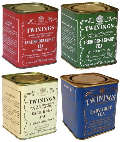 Twinings tin tea caddies. Twinnings Tea, Cocina Ideas, Twinings Tea, Irish Breakfast, Christmas Hamper, Tea Brands, Tea Tins, Tea Packaging, Packaging Design Inspiration