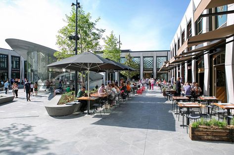 Eastland’s Town Square named among the world’s best examples of commercial architecture – Shopping Centre News Open Restaurant Design, Shopping Mall Exterior, Mall Exterior, The Accolade, Streetscape Design, Mall Facade, Melbourne Architecture, Retail Architecture, Urban Village