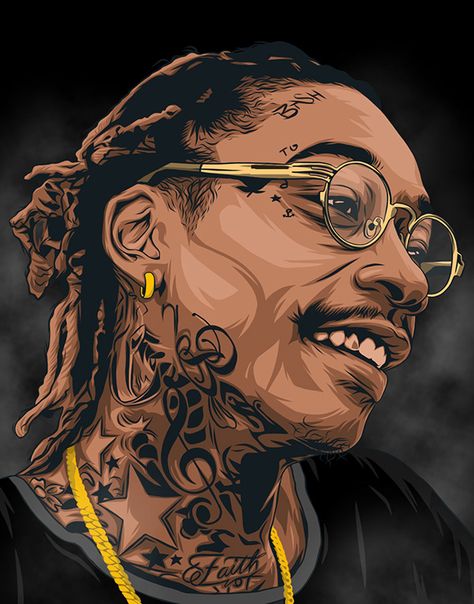 Wiz Khalifa Hd Wallpaper Cartoon, Wiz Khalifa Cartoon, Wiz Khalifa Hd Wallpaper, Digital Art Drawing, Print Design Art, Wacom Tablet, Wiz Khalifa, Pablo Escobar, Hip Hop Art