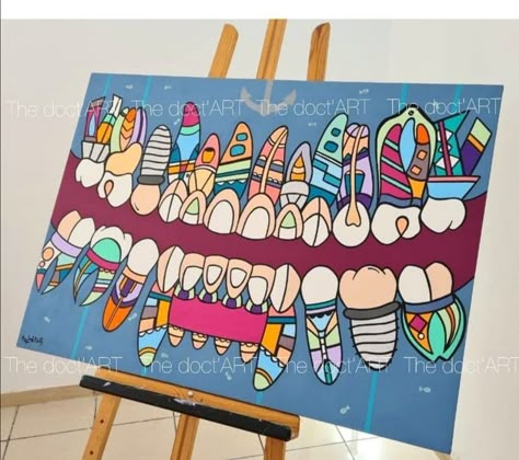 Prosthodontics Day Posters, Dental Doodle Art, Dentist Art Painting, Dental Art Creative, Dental Painting, Dental Wallpaper, Dentist Art, Dental Images, Teeth Dentist