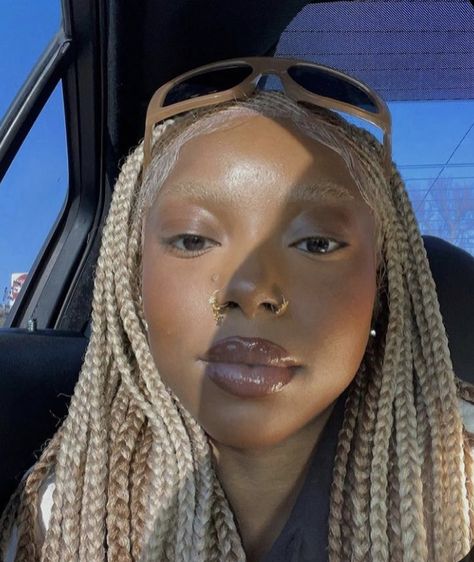 Dye Eyebrows, Bleached Eyebrows, Blonde Eyebrows, Blonde Braids, Bleach Blonde, Locs Hairstyles, Baddie Hairstyles, Black Girls Hairstyles, Aesthetic Hair