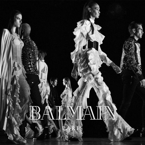 Balmain AW16 campaign Balmain Campaign Editorial, Balmain Aesthetic Wallpaper, Balmain Aesthetic, Beauty Advertising, Street Marketing, Fall Fashion 2016, Joan Smalls, Exhibition Booth Design, Guerilla Marketing