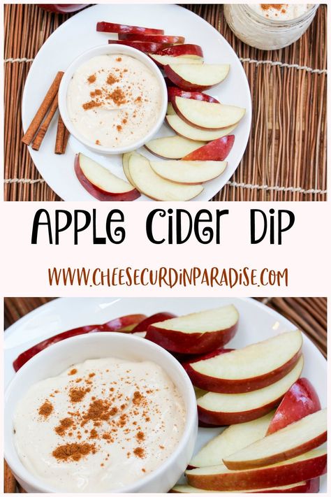 Apple Cider is one of the best fall treats. My Apple Cider Dip is an explosion of fall apple flavors in a creamy dip. Perfect for a snack or to share with friends! #FallFlavors #AppleCider Apple Cider Dip, Apple Cinnamon Rolls, Caramel Apple Cheesecake, Homemade Snickers, Creamy Dip, Easy No Bake Desserts, Cheesecake Desserts, Easy Snack Recipes, Fall Treats