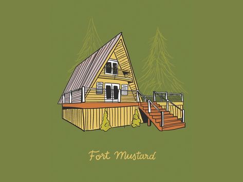 Fort Mustard A-Frame Cabin by Alisa Wismer on Dribbble A Frame Cabins, Frame Cabin, A Frame Cabin, Cabin Design, A Frame, Global Community, Digital Illustration, Creative Professional, Fort