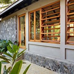 Kashid house by dcoop architects rustic | homify Tropical Windows, Indian House Exterior Design, Modern Rustic Homes, Asian Homes, Kerala Houses, Weekend House, House Window, Wooden Staircases, Tropical House