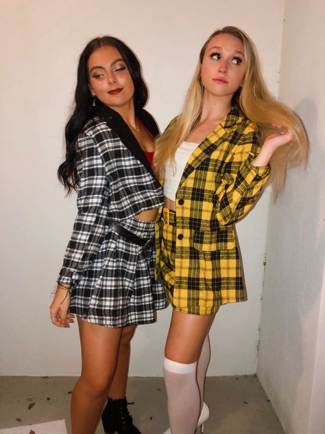 College duo Halloween costume- Clueless: Dionne & Cher. Everything from Shein. #asif #clueless #halloween #collegehalloweencostumes Halloween Costume Blonde And Brunette, Tv Duos, Clueless Halloween Costume, Clueless Movie, Blonde And Brunette, Duo Costumes, Duo Halloween Costumes, Holloween Costume, Trendy Halloween Costumes