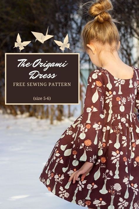 The Origami Dress FREE sewing pattern (size 5-6). This is the Origami Dress sewing pattern which is FREE. The Origami Dress pattern is for a long-sleeved dress with a lined bodice and is a size 5-6. It doesn’t have any closures and just slips on over the child’s head. It's an intermediate pattern for a dress that looks stunningly beautiful! Girls Long Sleeve Dress Pattern, Long Sleeve Dress Pattern, Barbie Products, Race Fashion, Dress Origami, Peasant Dresses, Girls Dress Pattern Free, House Barbie, Toddler Dress Patterns