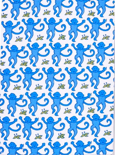 Blue Monkey, Roller Rabbit, Monkeys, Wallpapers, Green, Pattern, Blue