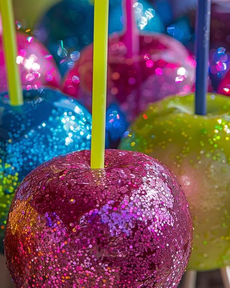 Colorful Candy Apples Recipe | Easy Festive Treats Cotton Candy Apples, Colorful Candy Apples, Jolly Ranchers Candy Apples, Cinnamon Cream Cheese Muffins, Candy Apples Recipe, Candy Apples Diy, Colored Candy Apples, Halloween Candy Apples, Dipped Fruit