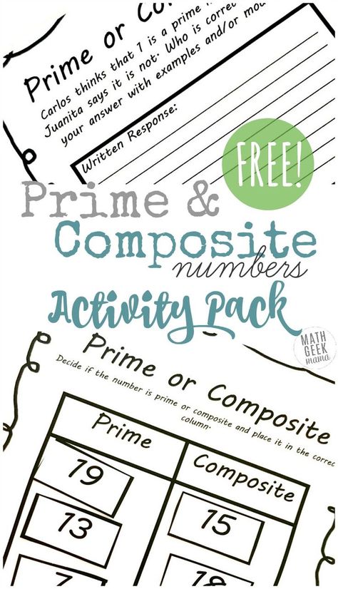 Are you introducing your kids to prime and composite numbers? This interactive lesson pack includes 3 different engaging activities to help kids practice and think deeply about prime and composite numbers. #math #mathpractise #freeprintables #primeandcomposite #funwithmath Prime Numbers Worksheet, Prime And Composite Numbers, Composite Numbers, Prime And Composite, Free Math Resources, Numbers Worksheet, Free Homeschool Curriculum, Math Geek, Math Tasks