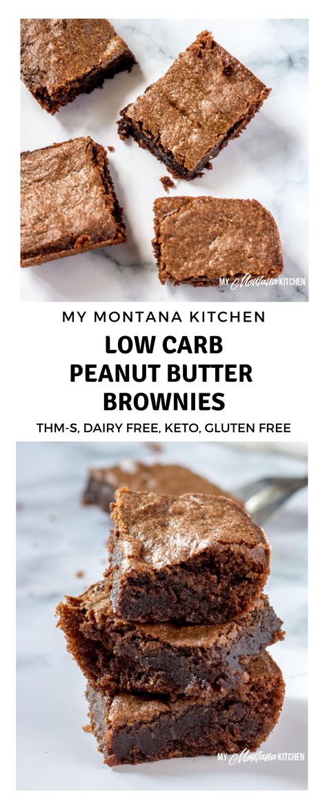 Montana Kitchen, Trim Healthy Mama Dessert, Chocolate Peanut Butter Brownies, Low Carb Brownies, Keto Cookie Recipes, Low Carb Peanut Butter, Butter Brownies, Trim Healthy Mama Recipes, Keto Diets