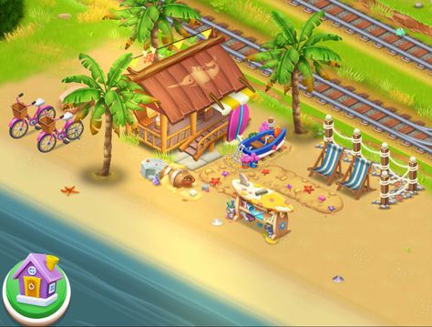 Hayday Town Design, Hayday Game, Hayday Farm Design, Farm Craft, Big Farm, Farm Layout, Beach Cafe, Hay Day, Farm Design