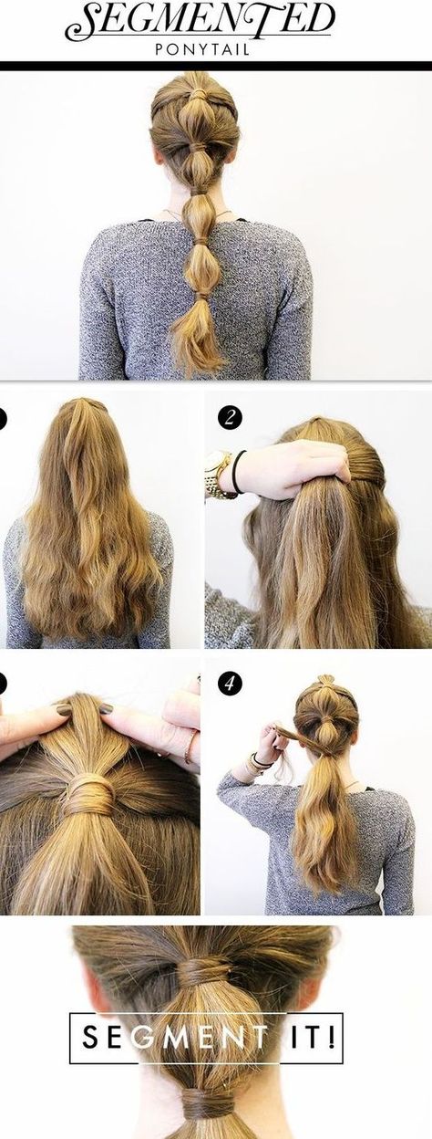 Bubble Pony Cute Easy Ponytails, Long Hair Ponytail Styles, Ponytail Hairstyles Tutorial, Chic Ponytail, Short Hair Ponytail, Long Hair Ponytail, Ponytail Hairstyles Easy, Cute Ponytails, Simple Ponytails