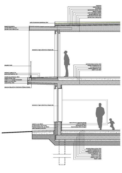 Gallery of Primary School in Loiano / Studio Contini - 25 Architecture Presentation Board, Plans Architecture, Architectural Section, Construction Drawings, Architectural Drawing, Facade Architecture, Architecture Presentation, School Architecture, Concept Architecture