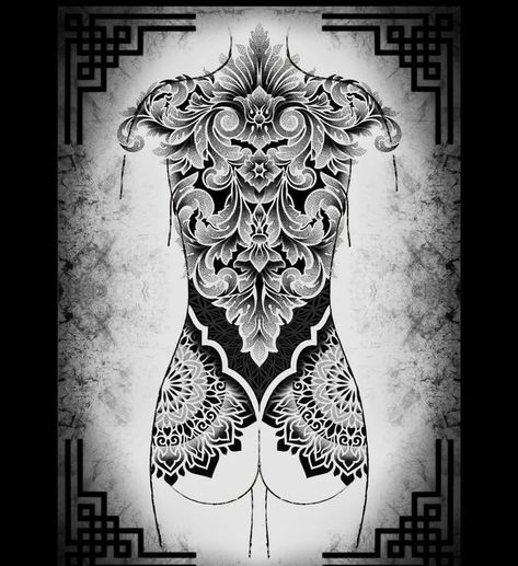 Avatar Tattoo, Waist Tattoos, Full Tattoo, Body Suit Tattoo, Full Body Tattoo, Geometric Mandala, Botanical Tattoo, Mandala Tattoo Design, B Tattoo