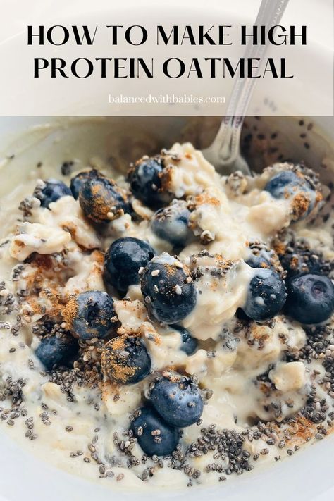 how to make high protein oatmeal High Protein Oats, Healthy Oats Breakfast, Blueberry Oatmeal Recipes, Quick Oat Recipes, Protein Blueberry, Blueberry Recipes Breakfast, Vegetarian High Protein, Best Whey Protein Powder, Post Workout Meal