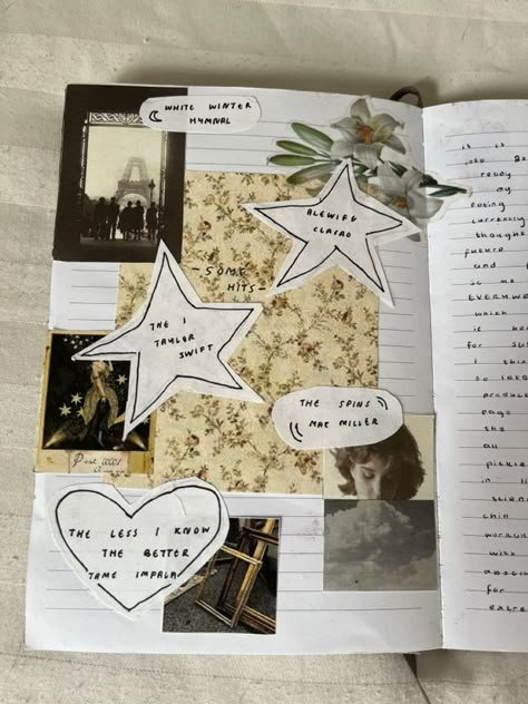 Edgy Journal Aesthetic, Ideas For Writing Diary, Picture Journal Ideas Memories, Sticker Placement Ideas, Journal Ideas New Year, Journaling Inspo Aesthetic, First Page Of Journal Ideas, Journaling With Stickers, This Is Me Btw If You Even Care