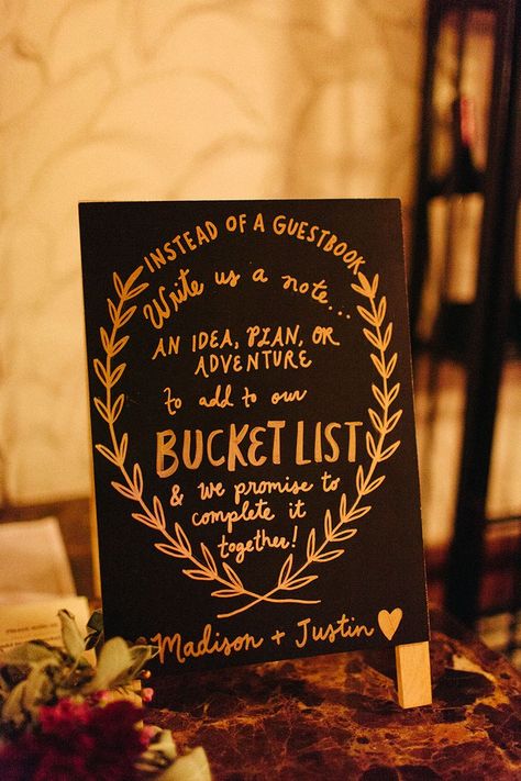 Bucket list guestbook Geeky Wedding, Easy Wedding Planning, Waterfront Wedding, Restaurant Wedding, Wedding Book, Note Writing, Plan Your Wedding, Wedding Guest Book, Travel Ideas