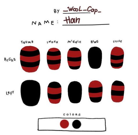 Nail Designs Emo, Han Jisung Nails, Simple Gothic Nails, Album Cover Nails, Paper Nails Design, Red Black Nails, Emo Style, Band Nails, Fake Nails Designs