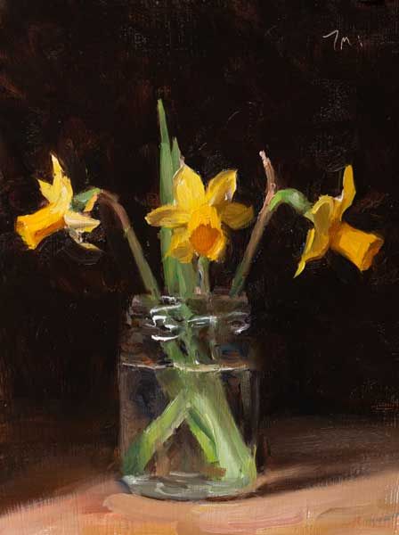 daily painting titled Jonquils - click for enlargement Daniel Keys, Art Thomas, Still Life Flowers, Yellow Daffodils, Still Life Oil Painting, Daily Painting, Paintings I Love, Oil Painting Flowers, Painting Still Life