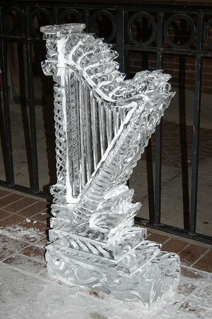 This is music to the eyes.  #urbanveil #icesculpture #weddingplanning Ice Sculpture Wedding, Chainsaw Sculpture, Ice Carving, Instruments Art, Ice Art, Snow Sculptures, Ice Sculpture, Snow Art, Maori Art