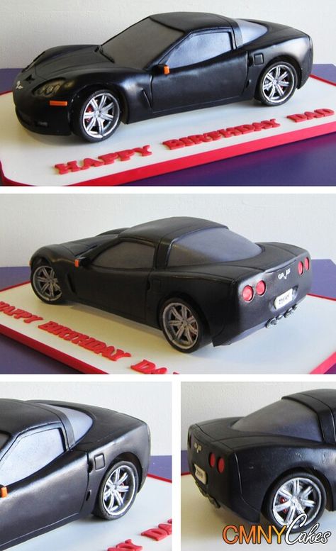 Car cake... wow, one of the best I've seen Corvette Cake, Car Cakes For Men, Super Torte, Cars Cake, 21st Birthday Cakes, Sculpted Cakes, Car Cake, Fondant Cupcakes, Crazy Cakes