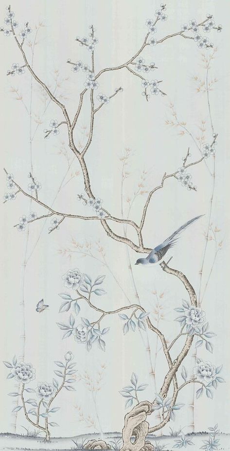 We offer super cool and beautiful designs for hand embroidery and not only.... Chinese Wallpaper, Look Wallpaper, Hand Painted Wallpaper, Silk Wallpaper, Traditional Interior Design, Chinoiserie Wallpaper, Luxury Wallpaper, Wallpaper Art, Wallpaper Bedroom