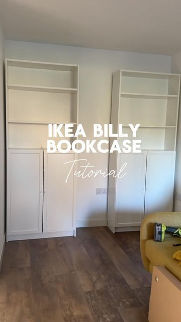 Ikea Billy Bookcase Painting Hack, How To Make Billy Bookcase Look Built In, Billy Bookcase Built In Office, Painting Ikea Billy Bookcase, Homeschool Sunroom, Ikea Billy Bookcase Hack Built Ins, Ikea Billy Hack Ideas, Ikea Built In Bookcase, Billy Hack Ikea