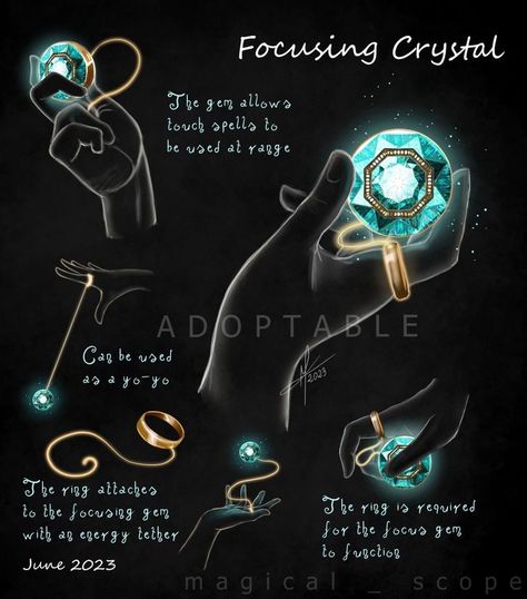 Fantasy Magic Markings, Fantasy Magical Items, Character Design Accessories, Magic Jewelry Art, Magical Items Art, Crystal Powers Magic, Magic Items Fantasy Art, Magic Trinkets, Fantasy Supplies