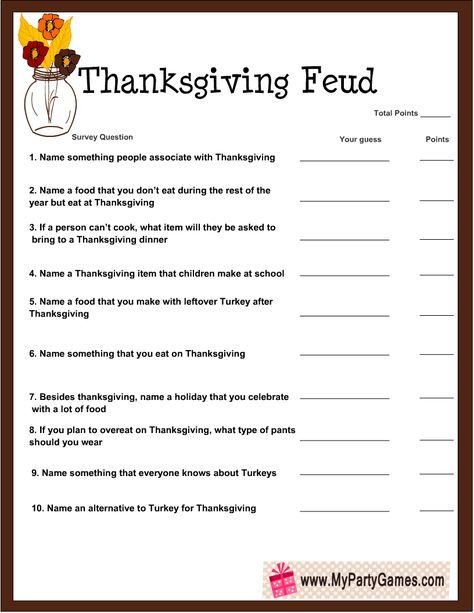 Free Printable Thanksgiving Family Feud Game Thanksgiving Family Feud, Thanksgiving Trivia Questions, Student Council Ideas, Thanksgiving Trivia, Thanksgiving Games For Adults, Free Printable Thanksgiving, Thanksgiving Facts, Family Feud Game, November Activities