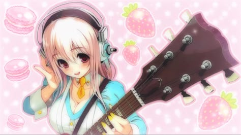 New Jeans Anime, Cutecore Banner, Super Pochaco, Cutecore Pfps, Super Sonico, Cute Banners, Pc Wallpapers, Kawaii Core, Cute Core