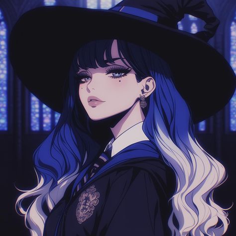 Pfp Inspiration, Icon Halloween, Pfp Material, Solo Pfp, Ravenclaw Pride, Ravenclaw Aesthetic, Anime Girlies, Discord Pfps, Beautiful Witch