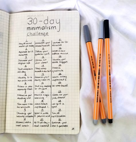 Bullet Journals : Photo Bujo Challenge, Bullet Journal Simple, Minimalism Challenge, Goal Oriented, Journal Organization, Self Care Bullet Journal, Bujo Inspiration, Bullet Journal Inspo, Journal Layout