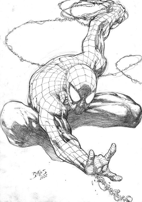 Spiderman Art Drawing, Spider Man Swinging, Spider Man Sketch, Sketch Step By Step, Spiderman Sketches, Spiderman Comic Art, Comic Art Sketch, Man Drawing, Spiderman Drawing