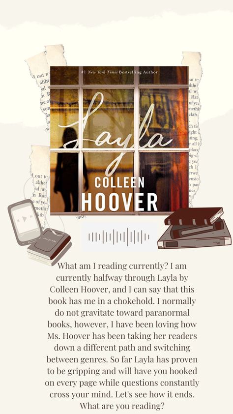 Layla Book, Layla Colleen Hoover, Layla By Colleen Hoover, Paranormal Books, Colleen Hoover Books, Books You Should Read, Aesthetic Books, Currently Reading, Romantic Books