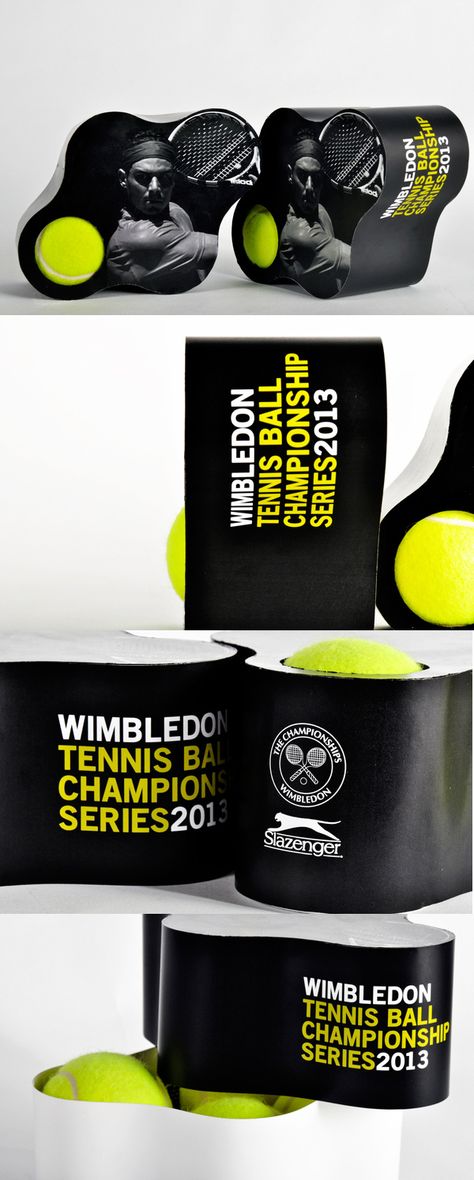 Concept for Wimbledon Tennis Ball Packaging. Super-schmexxaayyy! Tennis Ball Packaging, Cleaning Products Packaging, Sport Packaging, Ball Packaging, Bank Project, Ecommerce Packaging, Pr Kit, Wimbledon Tennis, Tennis Championships