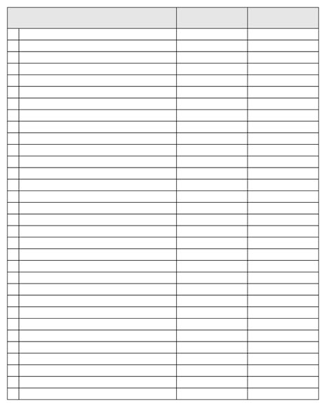 Order Sheets Free Printable, Free Printable List Templates, Column Paper Free Printable, Free Spreadsheet Templates, To Do List Template Free Printable, 8 Column Template, Blank List Template, 3 Column Template, Blank Charts Templates Free Printable