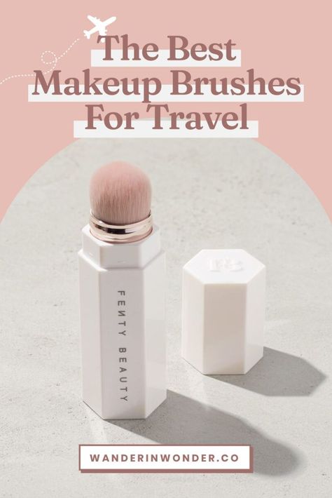 Pack travel makeup brushes Mecca Makeup, Best Travel Makeup, Travel Size Makeup Brushes, Travel Makeup Kit, Liquid Foundation Brush, Travel Brush, Travel Size Makeup, Foundation Brushes, Travel Makeup Brushes