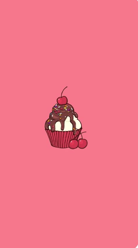 Desert Drawings, Cupcake Wallpaper, Desert Drawing, Cupcakes Wallpaper, Cupcake Pink, Pink Photo, Insta Stories, Food Illustrations, Flower Drawing