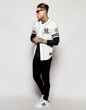 Enlarge Majestic New York Yankees Retro Baseball Jersey in Twill Yankees Jersey Outfit Men, Yankees Jersey Outfit, Jersey Outfit Men, Ball Outfits, Baseball Jersey Outfit, Yankees Jersey, Baseball Jersey Men, Retro Baseball, Big Men Fashion