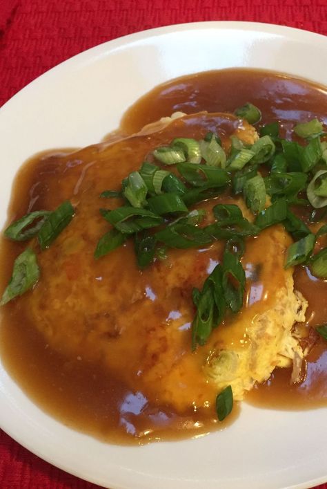 The best egg foo young I have ever had. Hope you enjoy it too! To serve, place the egg patty over steamed rice and serve with the sauce on top. Egg Fu Young Recipe, Shrimp Egg Foo Young Recipe, Egg Foo Young Gravy, Egg Foo Young Recipe, Recipes Eggs, Chinese Vegetables, Chinese Cooking Wine, Chinese Cooking Recipes, Easy Chinese Recipes