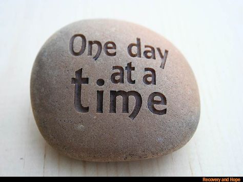 One Day at a Time One Day At A Time, Time Quotes, A Rock, Dremel, The Words, Painted Rocks, One Day, To Start, Stone