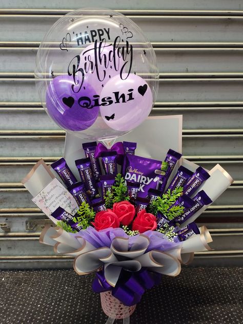 Chocolate Bouquet For Men, Cadbury Bouquet, Snack Bucket, Become A Florist, Man Bouquet, Dream Birthday, Bouquet Wrapping, Cadbury Chocolate, Chocolate Gifts Basket