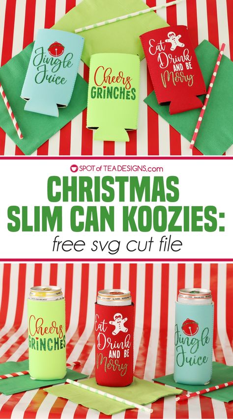 Christmas Koozie Ideas Vinyl, Christmas Can Coozies, Christmas Koozie Sayings, Christmas Koozie Ideas, Sublimation Koozie Designs, Christmas Koozie, Cricut Koozies, Funny Koozies, Koozie Ideas