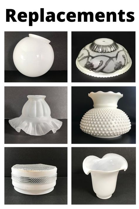 Replacement globes and shades for your vintage lighting. Unfortunately, if you are using your vintage lights and lamps, they will eventually need a replacement shade or globe. Glass Lamp Shade Replacement, Replacement Globes For Light Fixtures, Vintage Lights, Globe Lamps, Greek Revival, Dining Lighting, Glass Lamp Shade, Globe Lights, Vintage Lamps